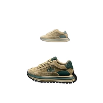 Мъжки спортни обувки с дебела подметка, кожено покритие, гума подметка, ниско горно и връзки