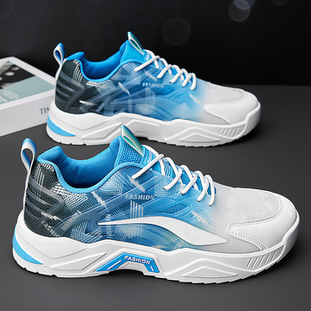 Pantofi sport pentru bărbați, plasă respirabilă, partea superioară PU+ plasă, talpă din cauciuc, talpă groasă, talpă joasă