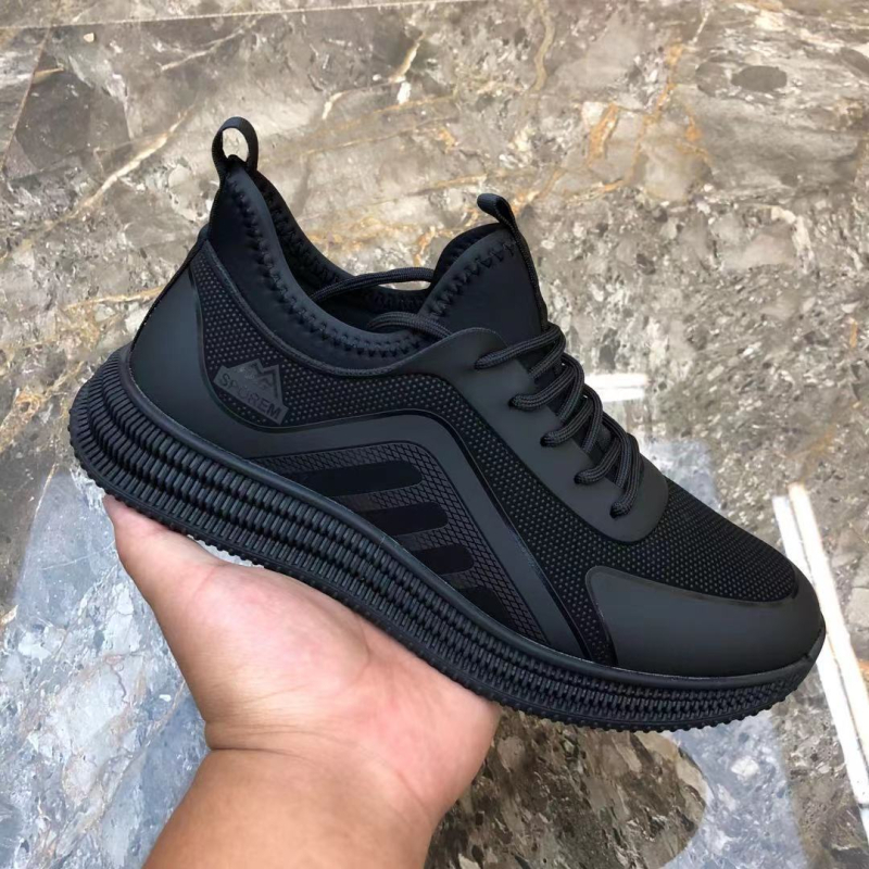 Pantofi sport casual pentru bărbați, talpă groasă pentru creșterea înălțimii, partea superioară din plasă, vârf rotund, șireturi