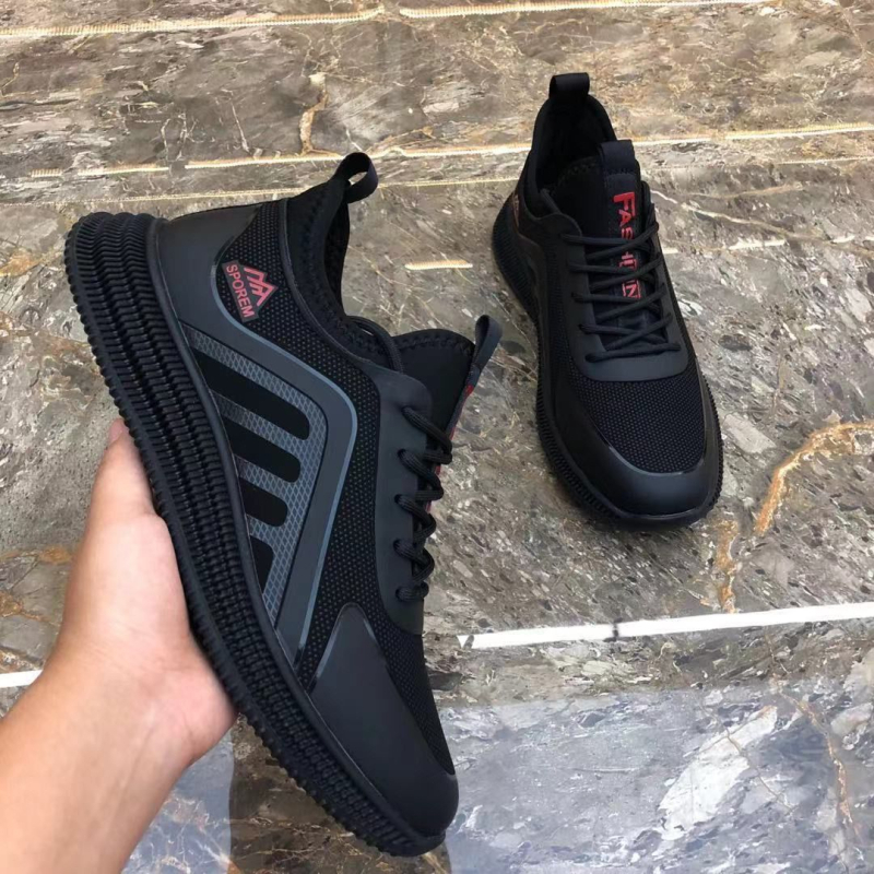 Pantofi sport casual pentru bărbați, talpă groasă pentru creșterea înălțimii, partea superioară din plasă, vârf rotund, șireturi