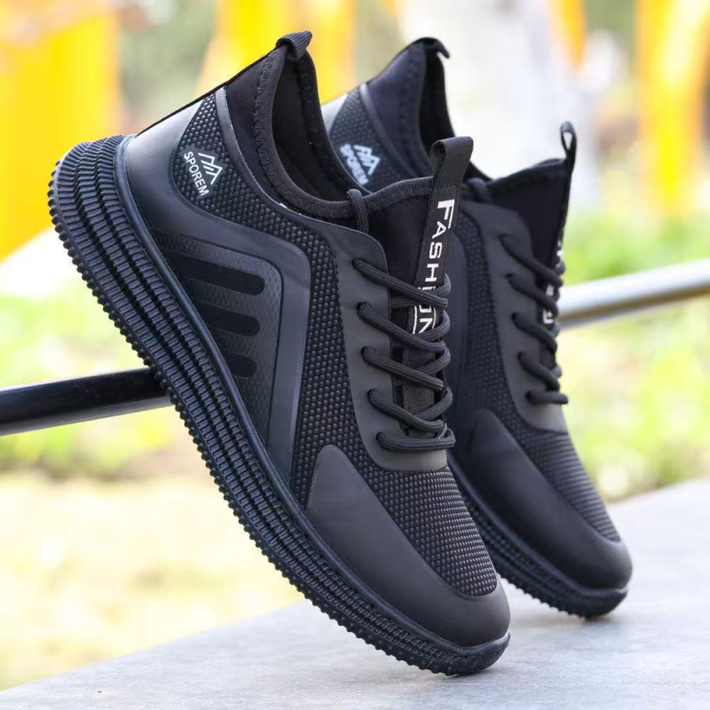 Pantofi sport casual pentru bărbați, talpă groasă pentru creșterea înălțimii, partea superioară din plasă, vârf rotund, șireturi