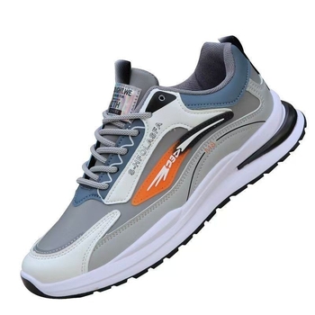 Férfi futócipők, lélegző PU+háló felsőrész, záródás fűzővel, gumi talp injektált, alacsony sarok 1–3 cm, belső háló, mindennapi stílus