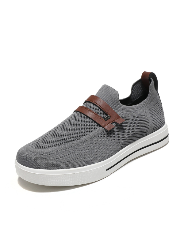 Muške platnene tenisice Slip-On, prozračna mrežasta unutrašnjost, gumena potplat, okrugli nos