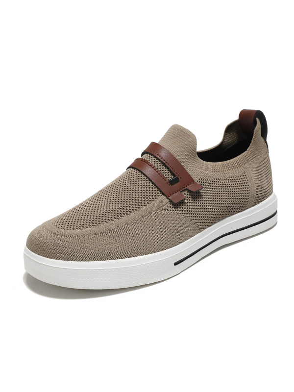 Muške platnene tenisice Slip-On, prozračna mrežasta unutrašnjost, gumena potplat, okrugli nos