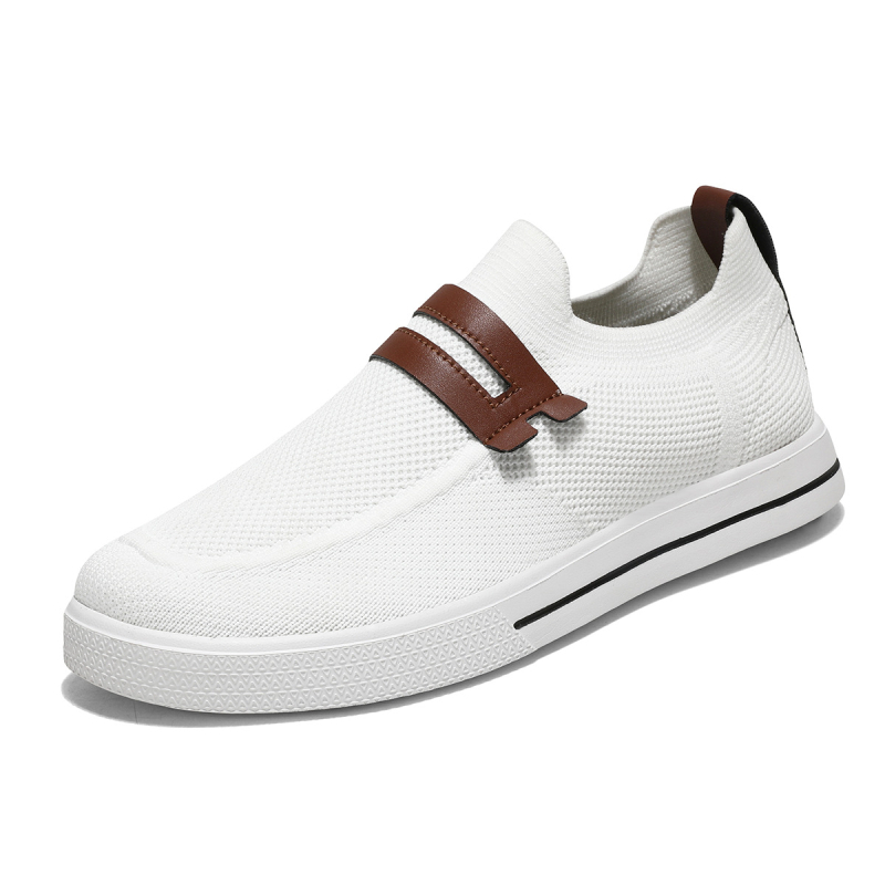 Muške platnene tenisice Slip-On, prozračna mrežasta unutrašnjost, gumena potplat, okrugli nos