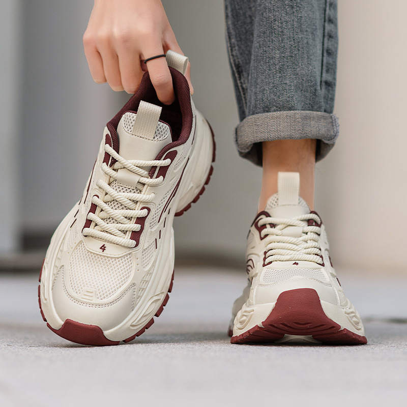 Pantofi casual pentru bărbați, din plasă, talpă din cauciuc, închidere cu șireturi, înălțime toc 3–5 cm