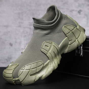 Adidași slip-on din plasă respirabilă, ușori, stil sport casual, cu talpă antiderapantă și rezistentă; guler joasă, vârf rotund, talpă turnată prin injecție