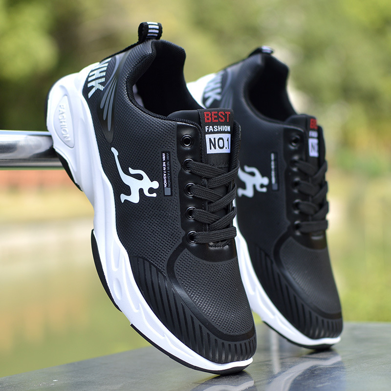 Pantofi sport din piele impermeabili pentru tineri, talpă groasă de cauciuc, antiderapant, cu șireturi, casual