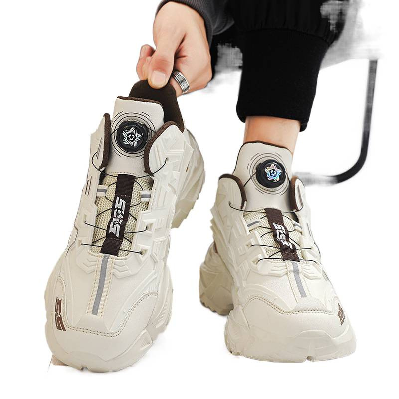 Pantofi bărbăți Dad Shoes – respirabili, anti-alunecare, sneakers casual de sport cu închidere prin cataramă, PU partea superioară și talpă din cauciuc