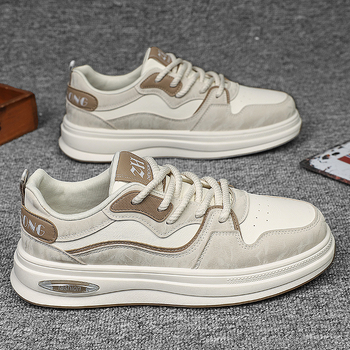 Pantofi sport pentru bărbați în stil coreean, talpă ridicată, PU peste, talpă din cauciuc, impermeabili, purtare zilnică