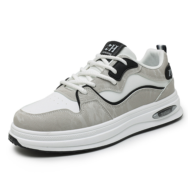 Pantofi sport pentru bărbați în stil coreean, talpă ridicată, PU peste, talpă din cauciuc, impermeabili, purtare zilnică