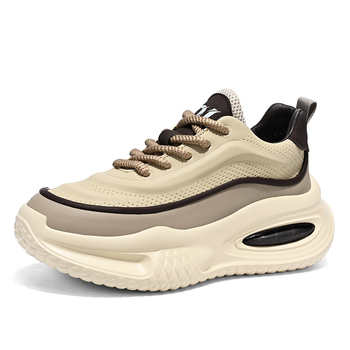 Unisex sportske casual tenisice - PU gornji dio, gumena potplat, debeli 3-5 cm peta, niski kroj, vezanje