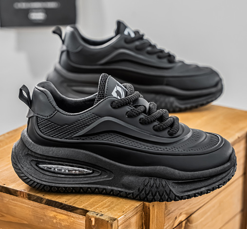 Unisex sportske casual tenisice - PU gornji dio, gumena potplat, debeli 3-5 cm peta, niski kroj, vezanje