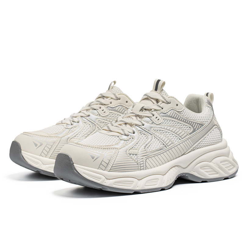Patike u stilu Dad Sneakers: prozračan gornji dio od mrežice, debeli potplat za povećanje visine, vezanje šnirmama — ljetne casual sportske tenisice