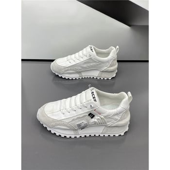 Pantofi sport bărbați în stil coreean, din plasă, talpă din cauciuc, vârf ascuțit, toc mic