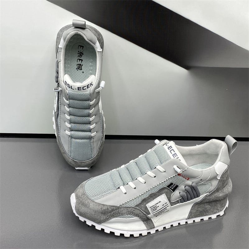 Pantofi sport bărbați în stil coreean, din plasă, talpă din cauciuc, vârf ascuțit, toc mic