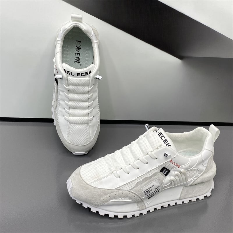 Pantofi sport bărbați în stil coreean, din plasă, talpă din cauciuc, vârf ascuțit, toc mic