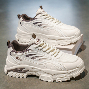 Pantofi sport casual pentru bărbați, susținere din plasă respirabilă, talpă groasă de cauciuc, șireturi, branț EVA, lansare toamnă 2025
