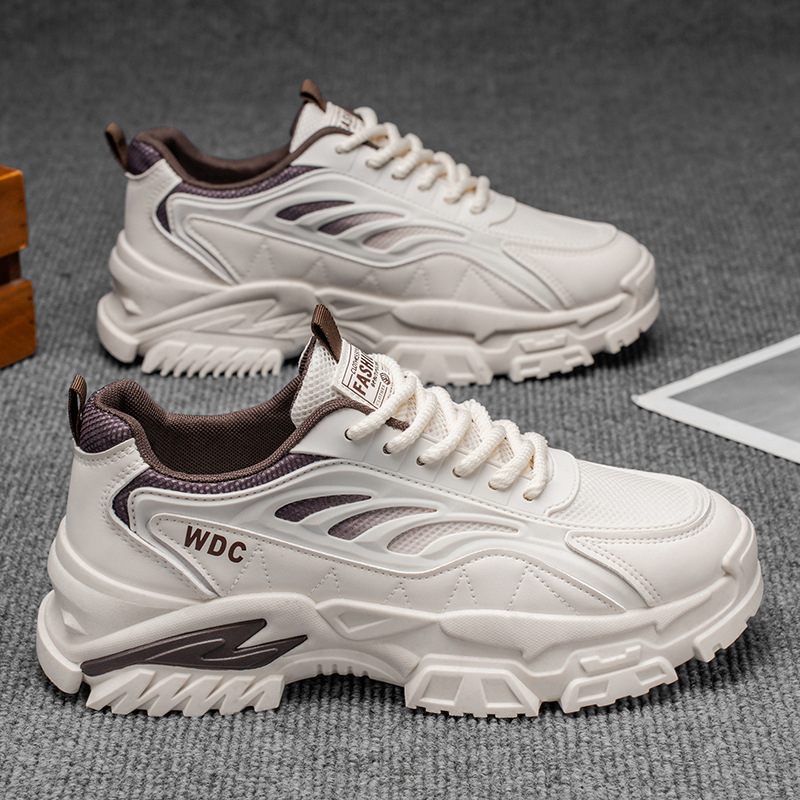 Pantofi sport casual pentru bărbați, susținere din plasă respirabilă, talpă groasă de cauciuc, șireturi, branț EVA, lansare toamnă 2025