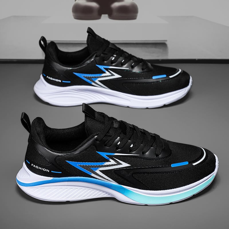 Pantofi de alergare unisex, cu partea superioară din plasă, talpă EVA, respirabili, model cu dungi