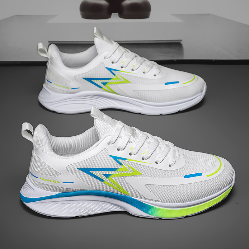 Pantofi de alergare unisex, cu partea superioară din plasă, talpă EVA, respirabili, model cu dungi