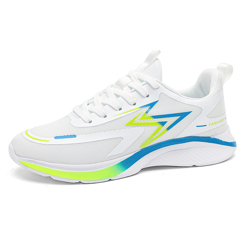 Pantofi de alergare unisex, cu partea superioară din plasă, talpă EVA, respirabili, model cu dungi