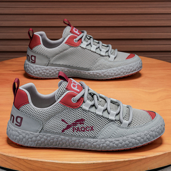 Pantofi sport casual pentru bărbați, din plasă respirabilă, șireturi, talpă injectată, talpa joasă, vârf rotund