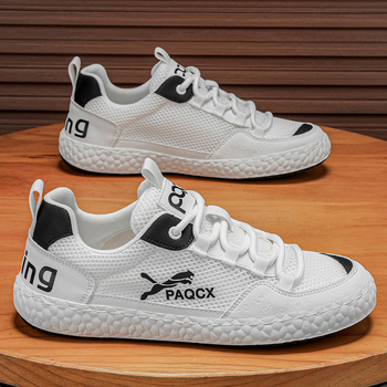 Pantofi sport casual pentru bărbați, din plasă respirabilă, șireturi, talpă injectată, talpa joasă, vârf rotund