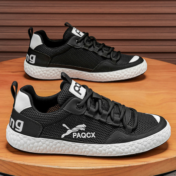 Pantofi sport casual pentru bărbați, din plasă respirabilă, șireturi, talpă injectată, talpa joasă, vârf rotund