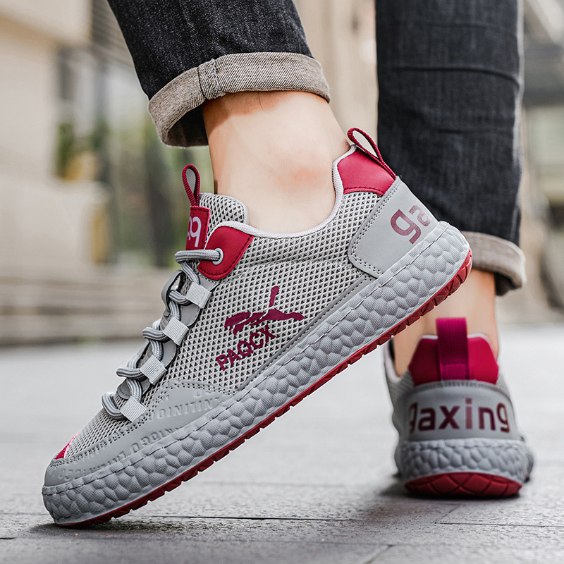 Pantofi sport casual pentru bărbați, din plasă respirabilă, șireturi, talpă injectată, talpa joasă, vârf rotund