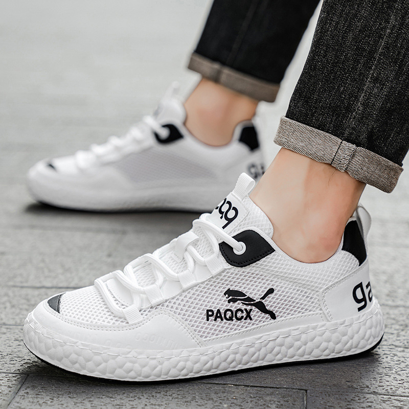 Pantofi sport casual pentru bărbați, din plasă respirabilă, șireturi, talpă injectată, talpa joasă, vârf rotund