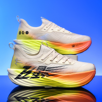 Uniszex hálós futócipő — légáteresztő felsőrész, gumitalp, PU talpbetét, alacsony fazon, csíkos minta