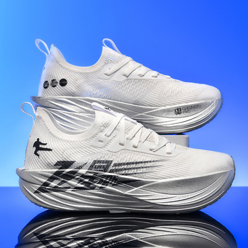 Uniszex hálós futócipő — légáteresztő felsőrész, gumitalp, PU talpbetét, alacsony fazon, csíkos minta