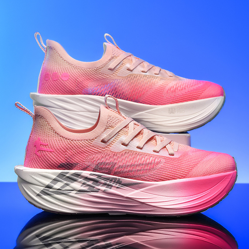 Uniszex hálós futócipő — légáteresztő felsőrész, gumitalp, PU talpbetét, alacsony fazon, csíkos minta