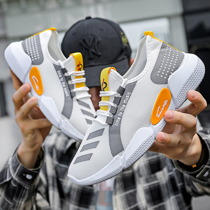 Férfi Flyknit sportcipő, légáteresztő, könnyű, mindennapi casual cipő PVC talppal