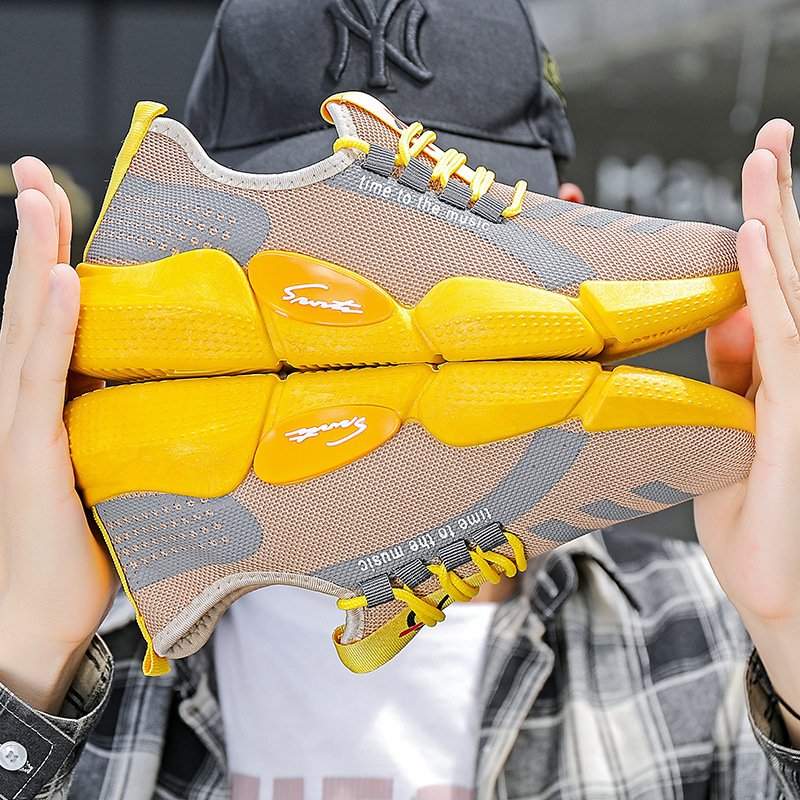 Férfi Flyknit sportcipő, légáteresztő, könnyű, mindennapi casual cipő PVC talppal