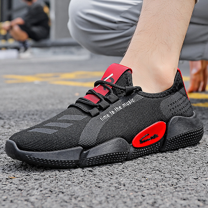 Férfi Flyknit sportcipő, légáteresztő, könnyű, mindennapi casual cipő PVC talppal