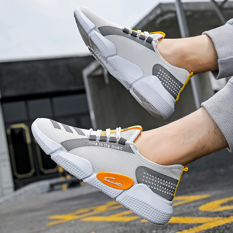 Férfi Flyknit sportcipő, légáteresztő, könnyű, mindennapi casual cipő PVC talppal