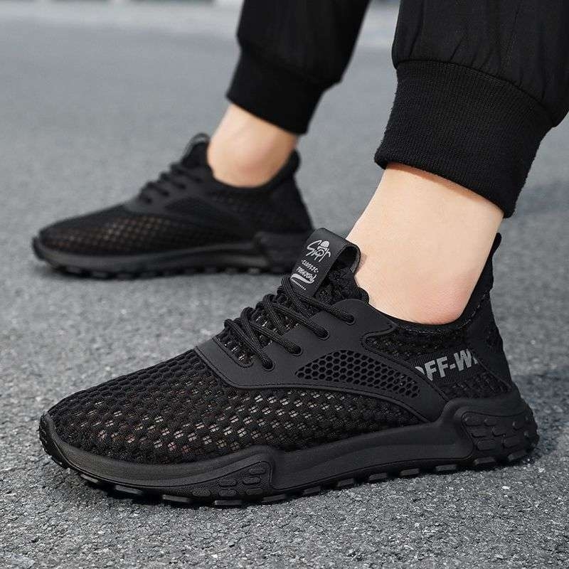 Muške mrežaste tenisice za trčanje s vezanjem, srednje visine gornjeg dijela, potplat od pjene