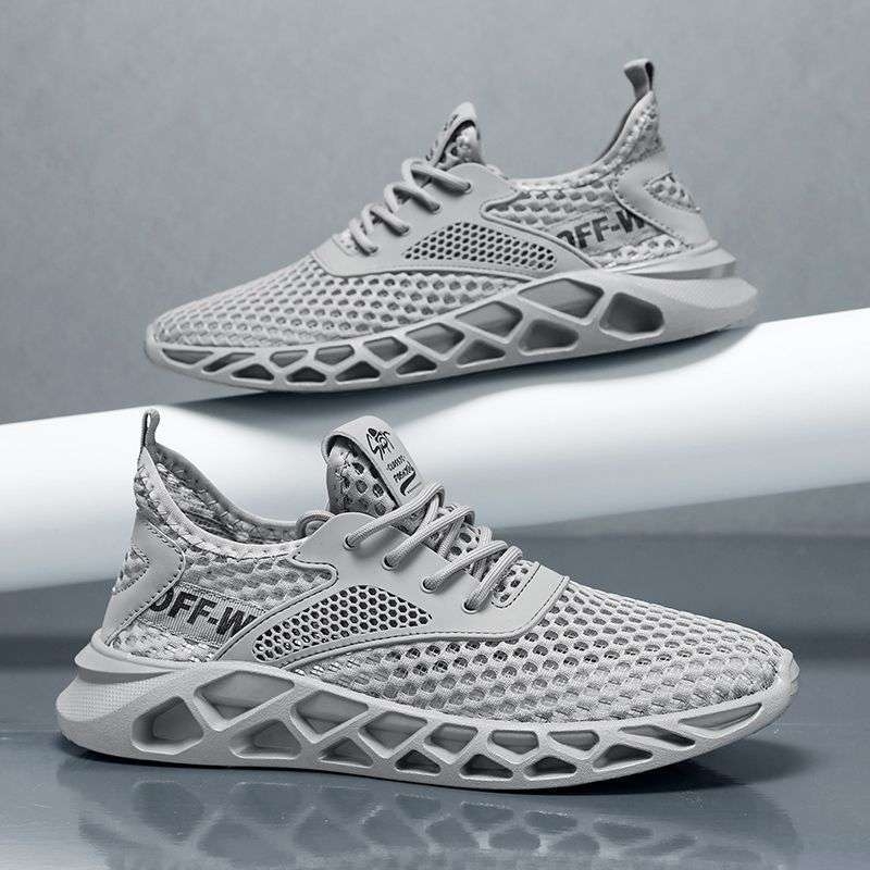 Muške mrežaste tenisice za trčanje s vezanjem, srednje visine gornjeg dijela, potplat od pjene