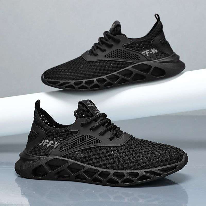 Muške mrežaste tenisice za trčanje s vezanjem, srednje visine gornjeg dijela, potplat od pjene