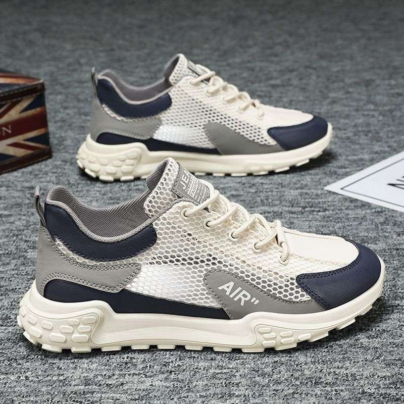 Muške mrežaste tenisice za trčanje s vezanjem, srednje visine gornjeg dijela, potplat od pjene