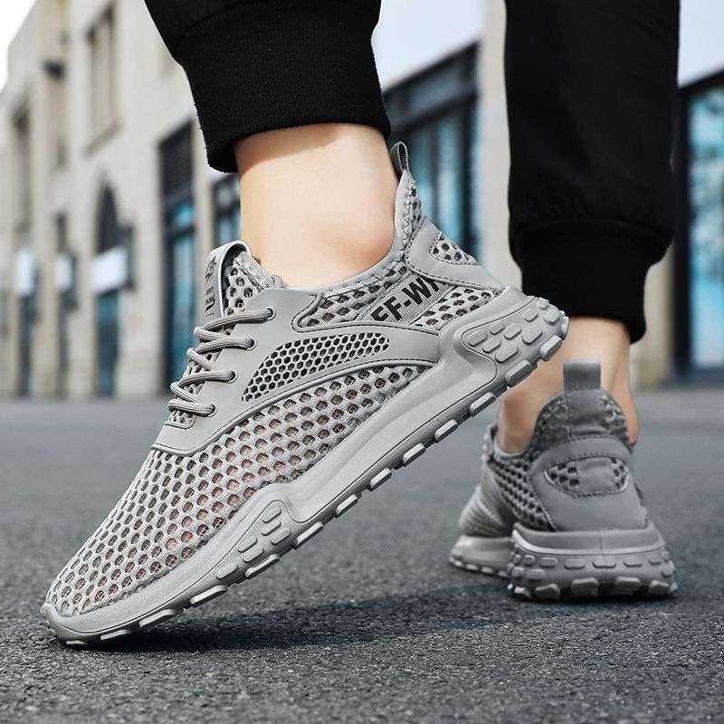 Muške mrežaste tenisice za trčanje s vezanjem, srednje visine gornjeg dijela, potplat od pjene