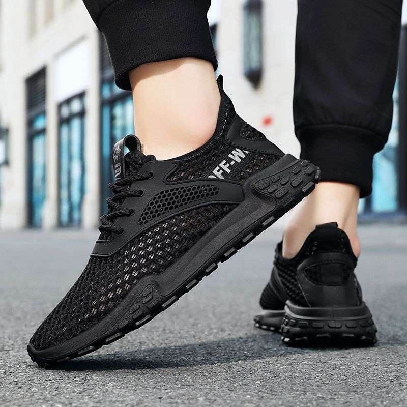 Muške mrežaste tenisice za trčanje s vezanjem, srednje visine gornjeg dijela, potplat od pjene