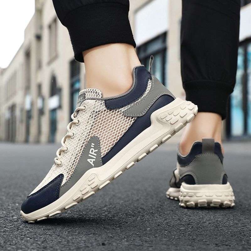 Muške mrežaste tenisice za trčanje s vezanjem, srednje visine gornjeg dijela, potplat od pjene