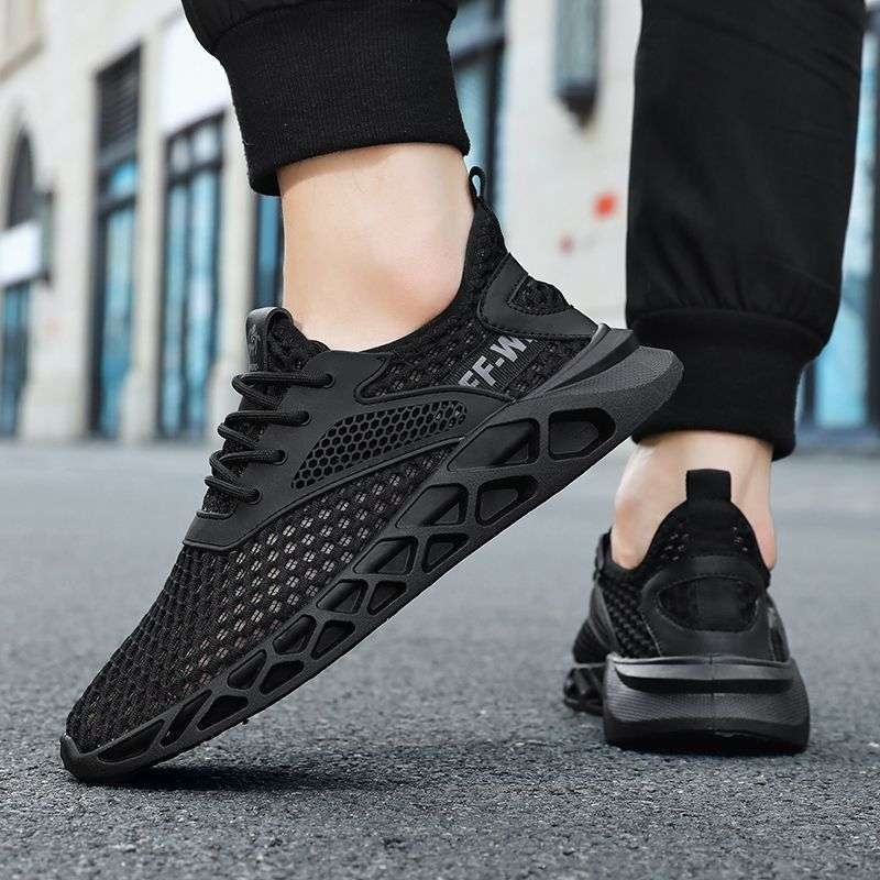 Muške mrežaste tenisice za trčanje s vezanjem, srednje visine gornjeg dijela, potplat od pjene