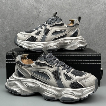 Muške retro Dad Shoes s debelim đonom, Goodyear đonom, vezanje, prozračna mreža u unutrašnjosti