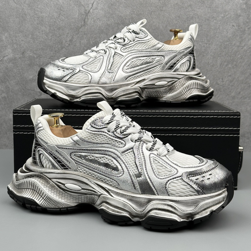 Muške retro Dad Shoes s debelim đonom, Goodyear đonom, vezanje, prozračna mreža u unutrašnjosti