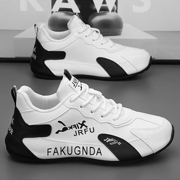 Muške sportske casual tenisice s PU gornjim dijelom, gumom, srednje visine, vezanje, visina pete 3-5 cm