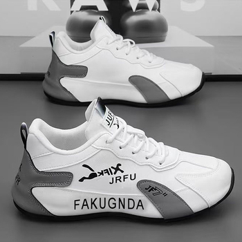 Muške sportske casual tenisice s PU gornjim dijelom, gumom, srednje visine, vezanje, visina pete 3-5 cm